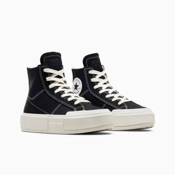 Converse Black and White High-Top Platform Sneakers - Picture 2 of 5